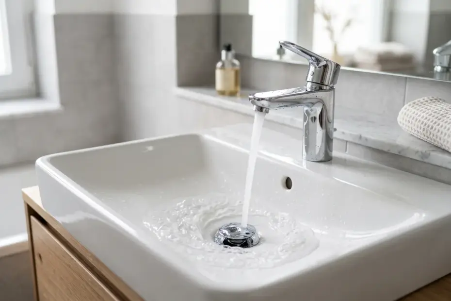 Waschbecken-Abfluss gluckert, obwohl das Wasser gut abläuft